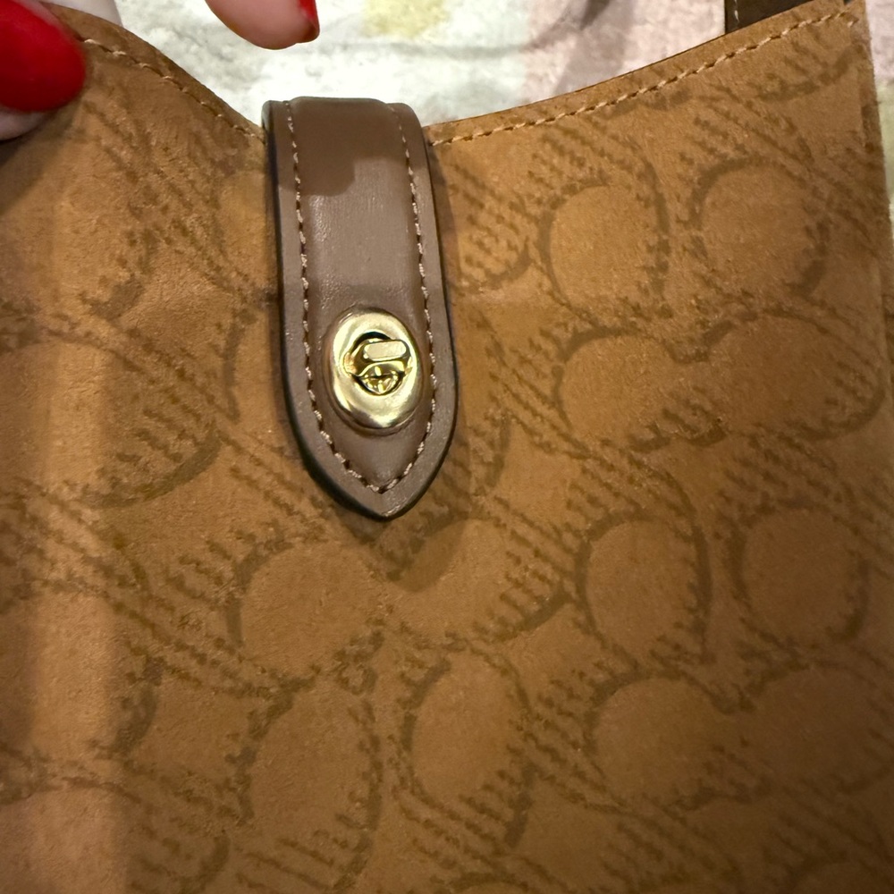 Coach Hadley Mini Suede Bag - Picture 4 of 15